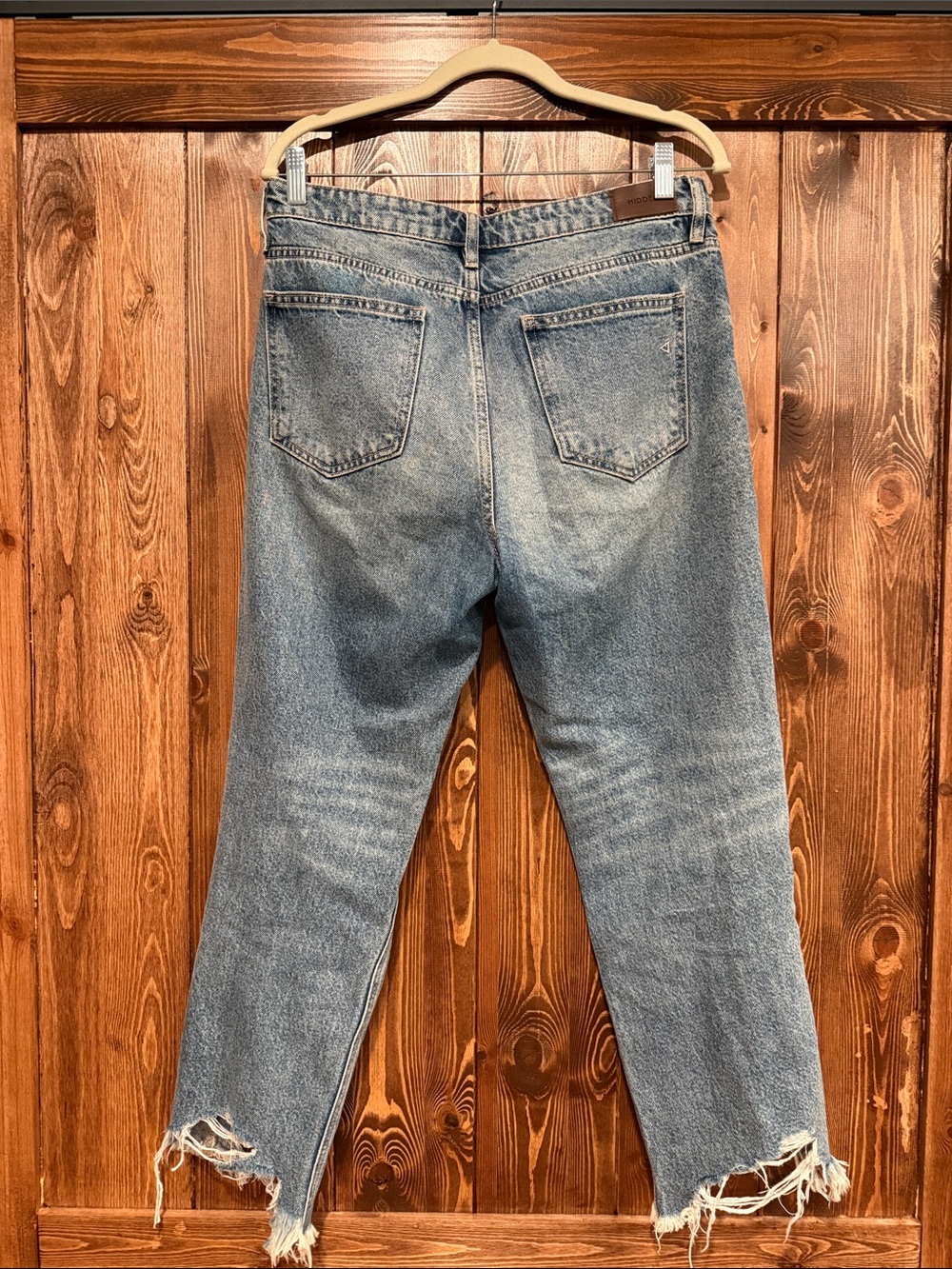 Distressed Light Blue Cropped Ripped Jeans - Picture 2 of 2